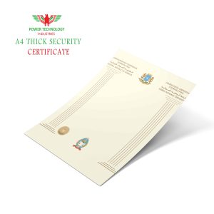 A4 SECURITY THICK CERTIFICATE