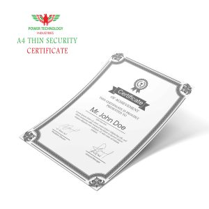 A4 SECURITY THIN CERTIFICATE