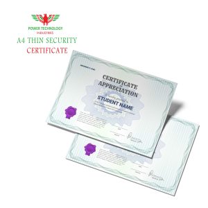 A4 SECURITY THIN CERTIFICATE