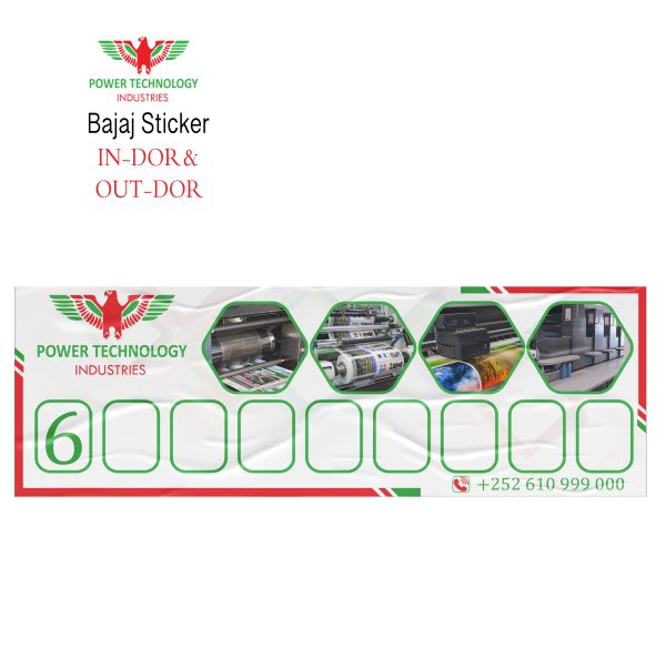 BAJAJ NUMBER STICKER