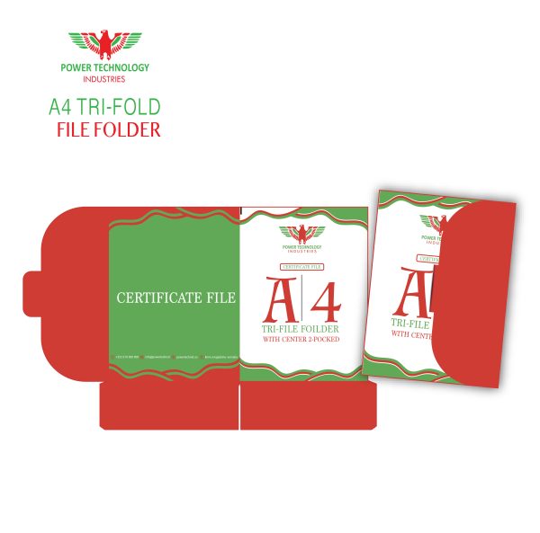 A4 Tri-Fold Certificate File  (2-POCKET)